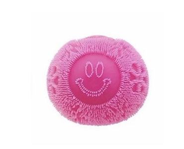 jumbo Fuzz Ball Smiley Face In Pink