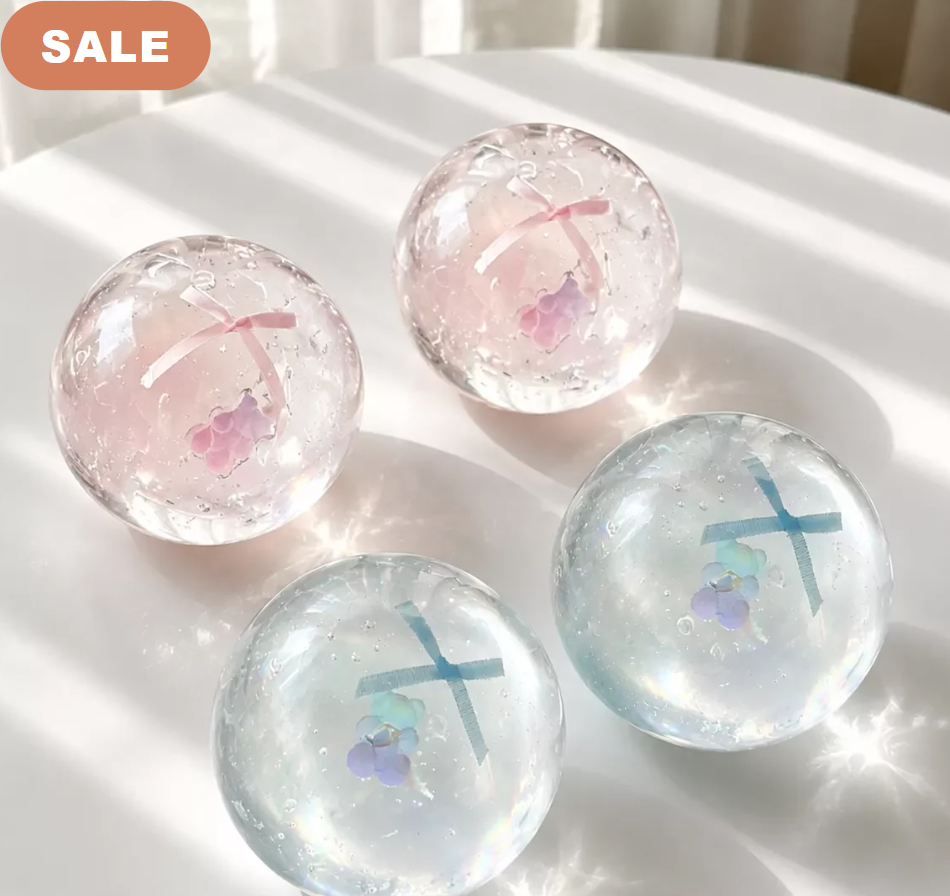 Clear bow coconut oil squishy firm