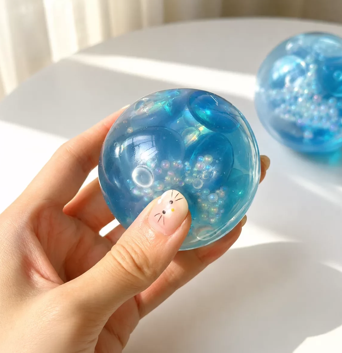 blue snowflake Bingsu Bead Ball