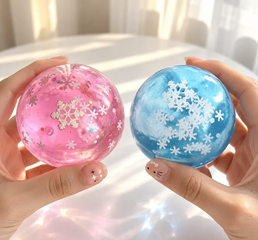 Blue/ Pink clay/coconut oil snowflake ball